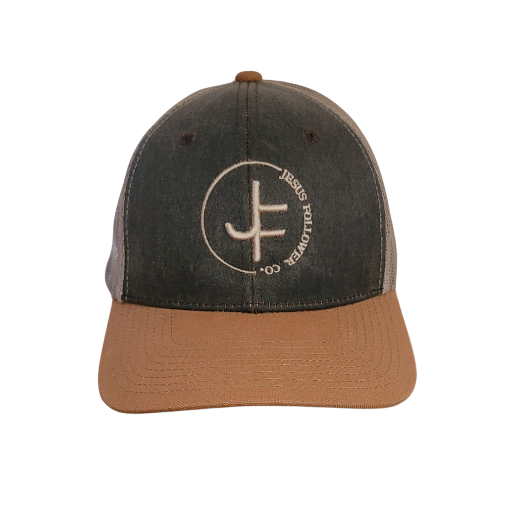 JF Logo Embroidery Brown Khaki Duck Cap