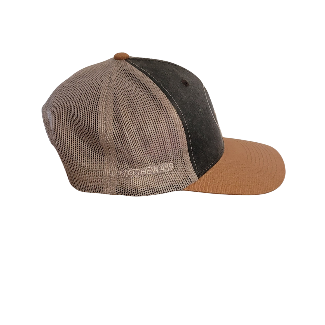 JF Logo Embroidery Brown Khaki Duck Cap