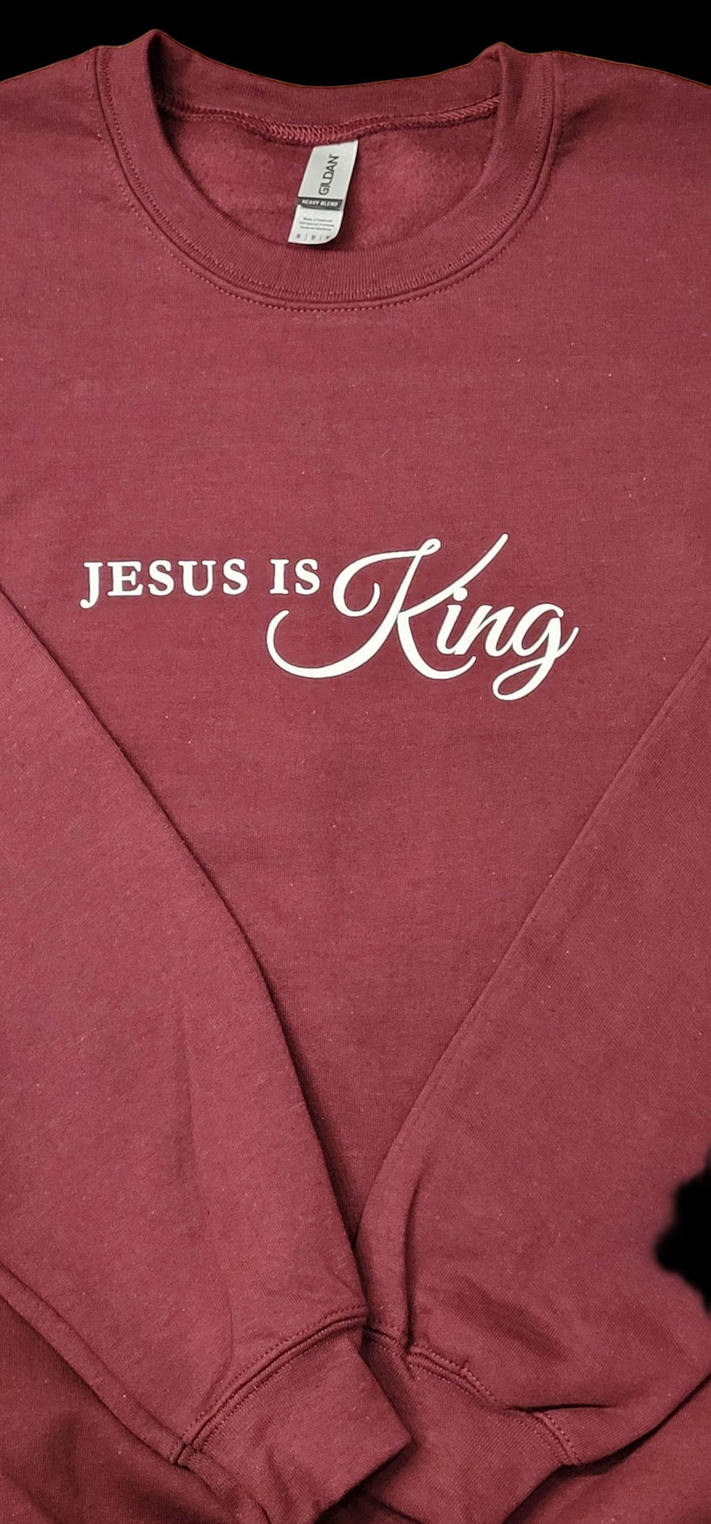 Jesus is King Sweatshirt - Maroon