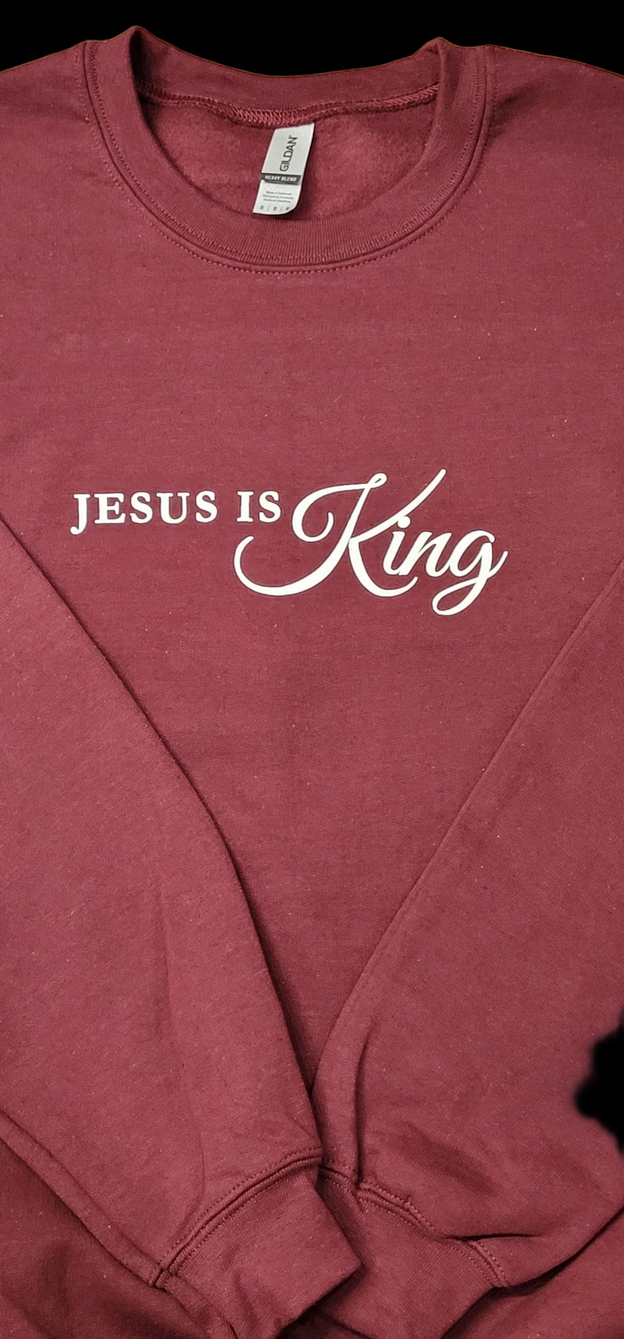Jesus is King Sweatshirt - Maroon